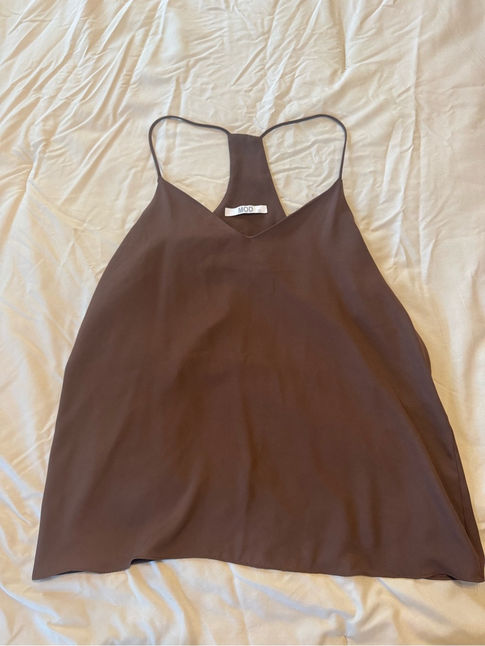 MOD Brown Racerback V-Neck Tank Top